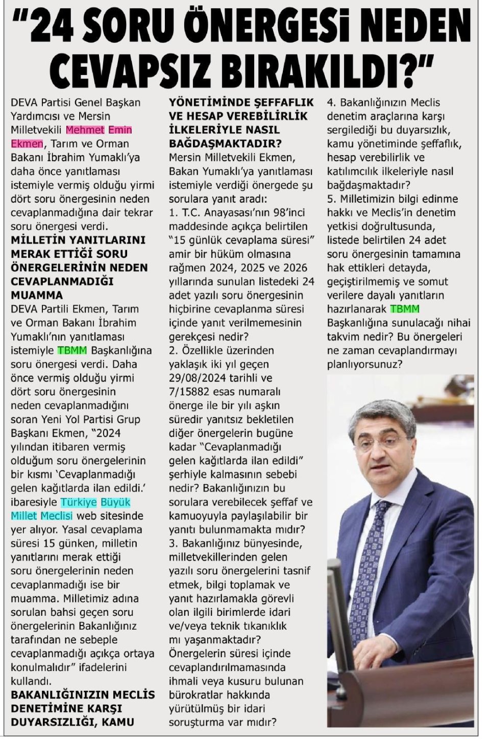 '24 SORU ÖNERGESİ NEDEN CEVAPSIZ BIRAKILD?'