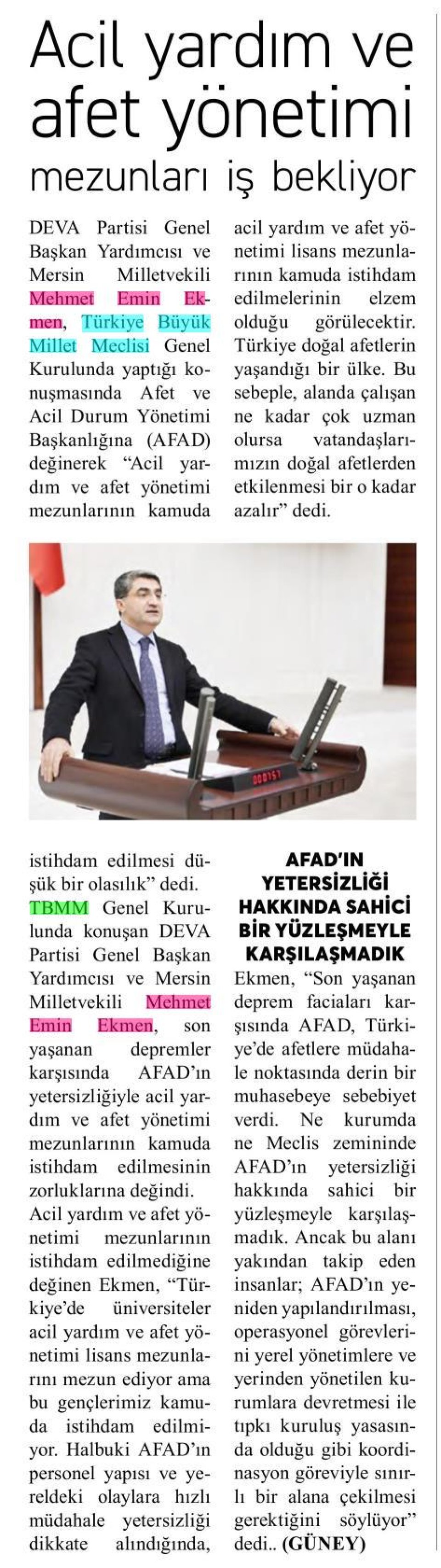 ACİL YARDIM VE AFET YÖNETİMİ MEZUNLARI İŞ BEKLİYOR