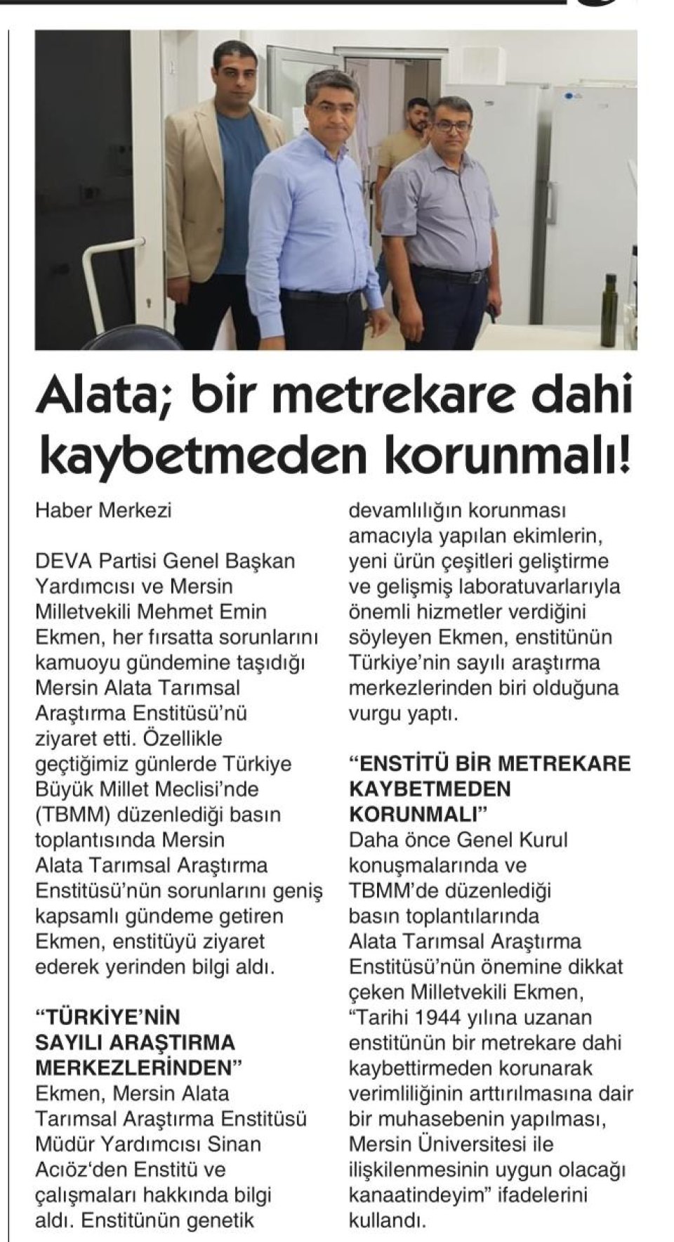 ALATA BİR METREKARE DAHİ KAYBETMEDEN KORUNMALI!