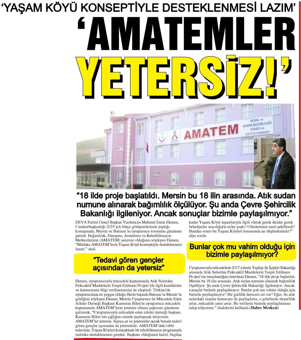 AMATEMLER YETERSİZ