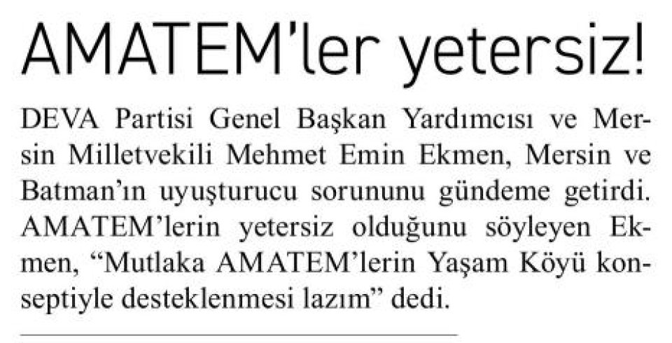AMATEM'LER YETERSİZ!