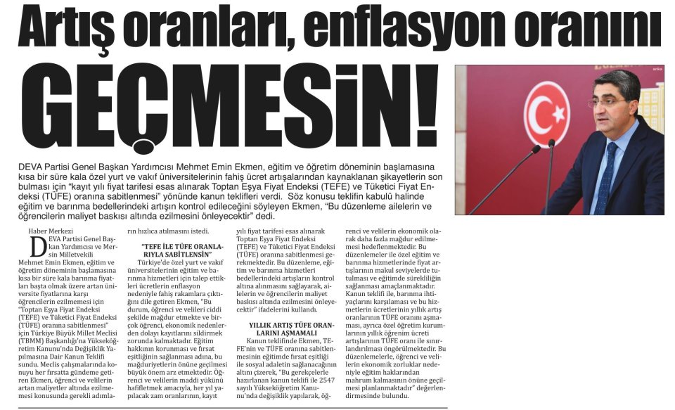 ARTIŞ ORANLARI, ENFLASYON ORANINI GEÇMESİN