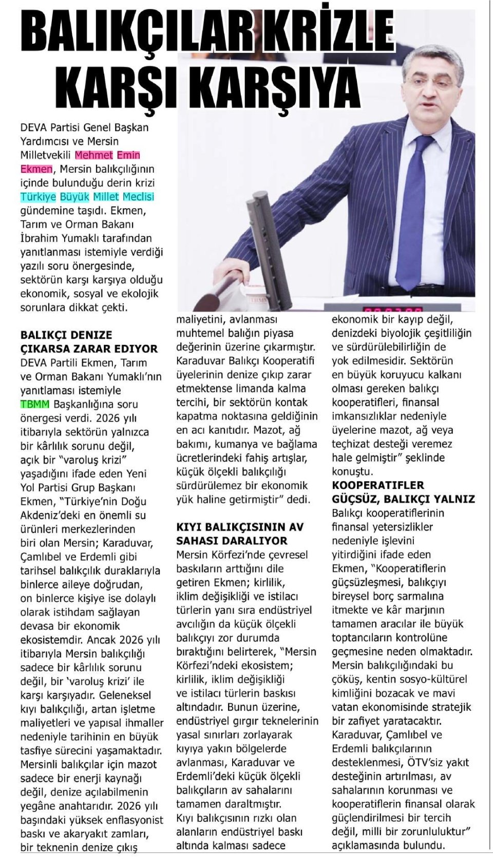 BALIKÇILAR KRİZLE KARŞI KARŞIYA