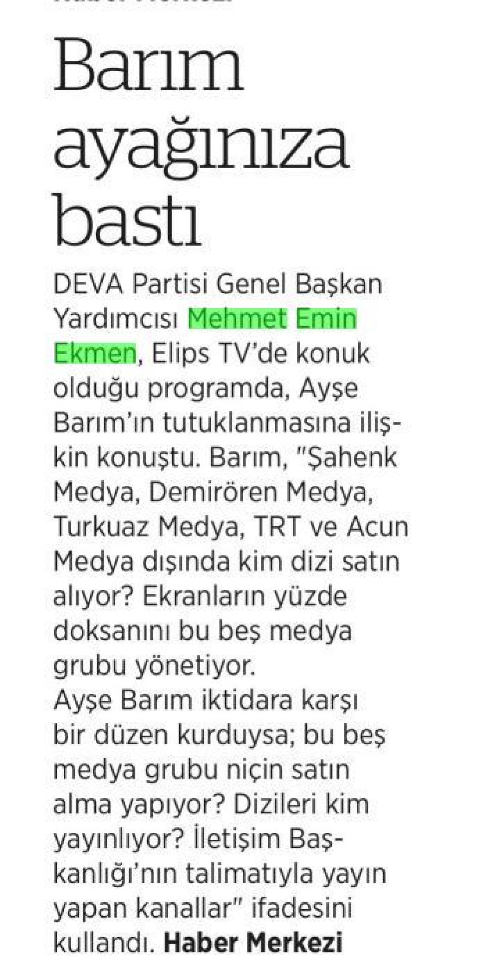 BARIM AYAĞINIZA BASTI