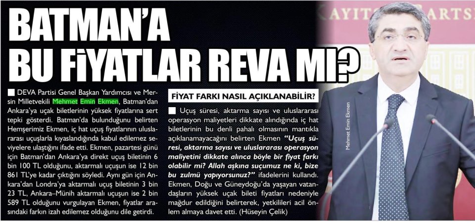 BATMAN 'A BU FİYATLAR REVA MI