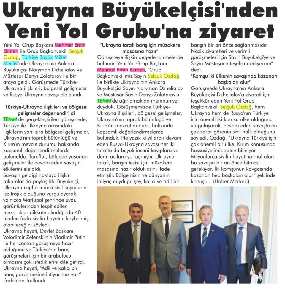 BÜYÜKELÇİSİNDEN GRUBU'NA ZİYARET