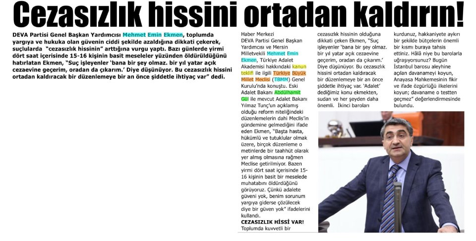 CEZASIZLIK HİSSİNİ ORTADAN KALDIRIN!