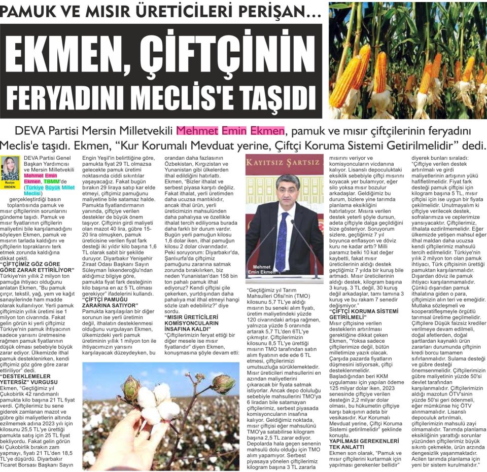 ÇİFTÇİ KORUMA SİSTEMİ GETİRİLSİN