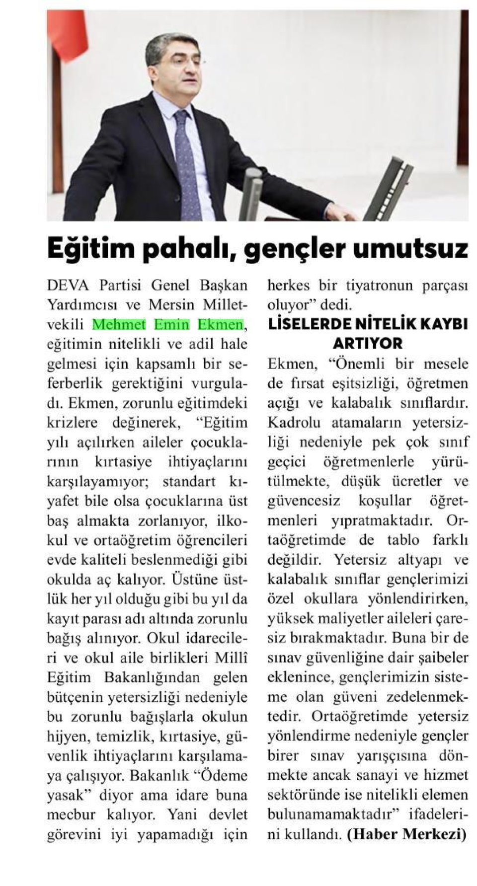 EĞİTİM PAHALI GENÇLER UMUTSUZ