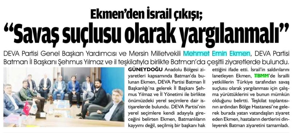 EKMEN'DEN İSRAİL ÇIKIŞI