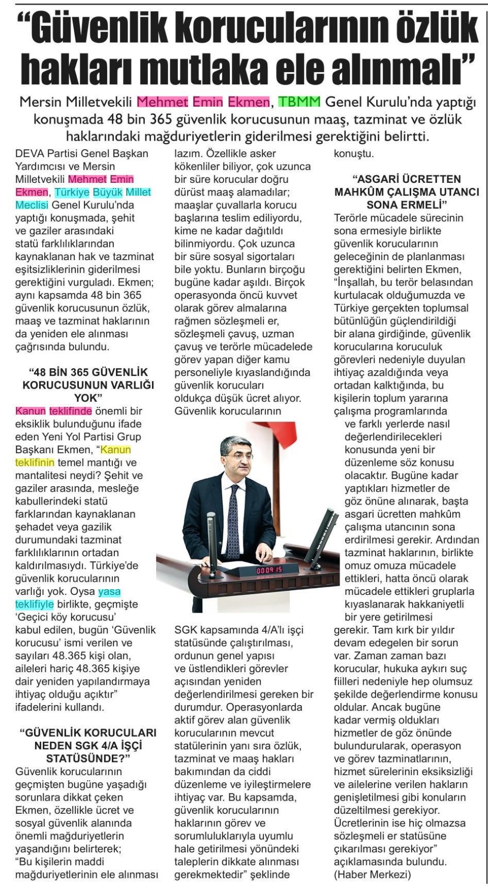 EKMEN: KORUCULAR MAĞDUR