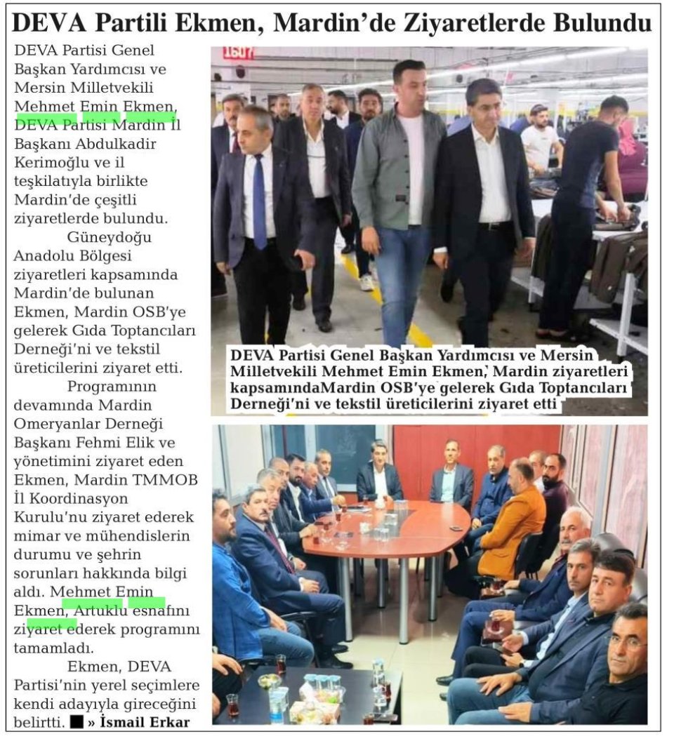 EKMEN, MARDİN DE ZİYARETLERDE BULUNDU