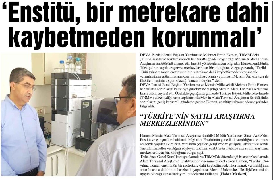 'ENSTİTÜ, BİR METREKARE DAHİ KAYBETMEDEN KORUNMALI'