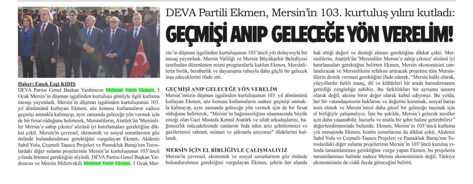GEÇMİŞİ ANIP GELECEĞE YÖN VERELİM