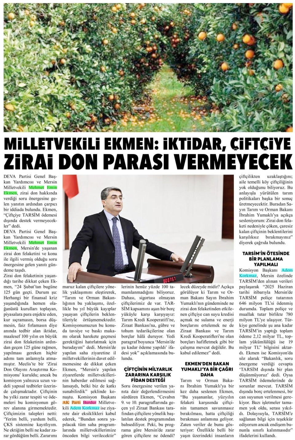  HER YERE PARA VAR ÇİFTÇİYE PARA YOK