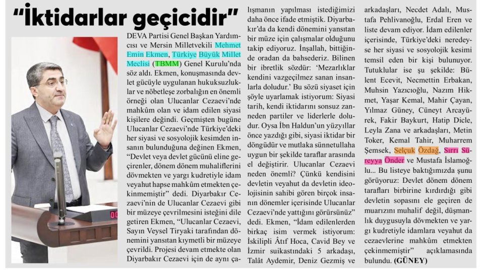 İKTİDARLAR GEÇİCİDİR