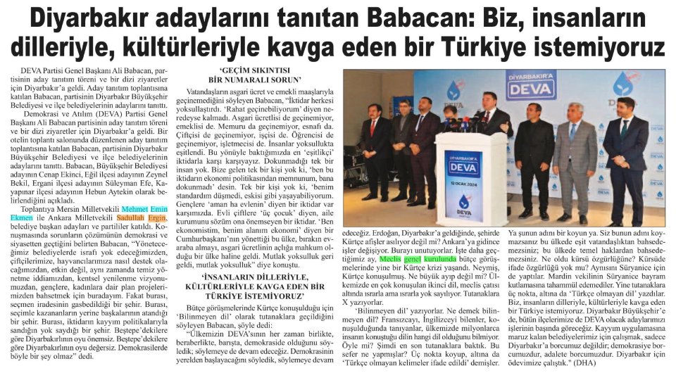 'İNSANLARIN DİLLERİYLE KAVGA EDEN BİR TÜRKİYE İSTEMİYORUZ'