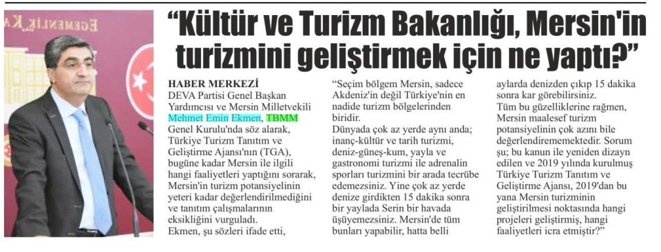 KÜLTÜR VE TURİZM BAKANLIĞI MERSİN'İN TURİZMİNİ GELİŞTİRMEK İÇİN NE YAPTI?