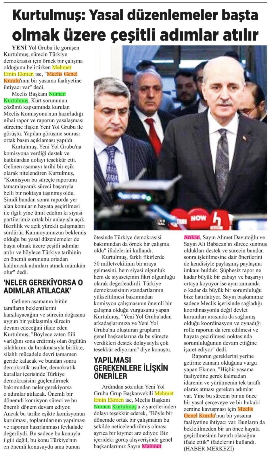 KURTULMUŞ : YASAL DÜZENLEMELER BAŞTA OLMAK ÜZERE ÇEŞİTLİ ADIMLAR ATILIR