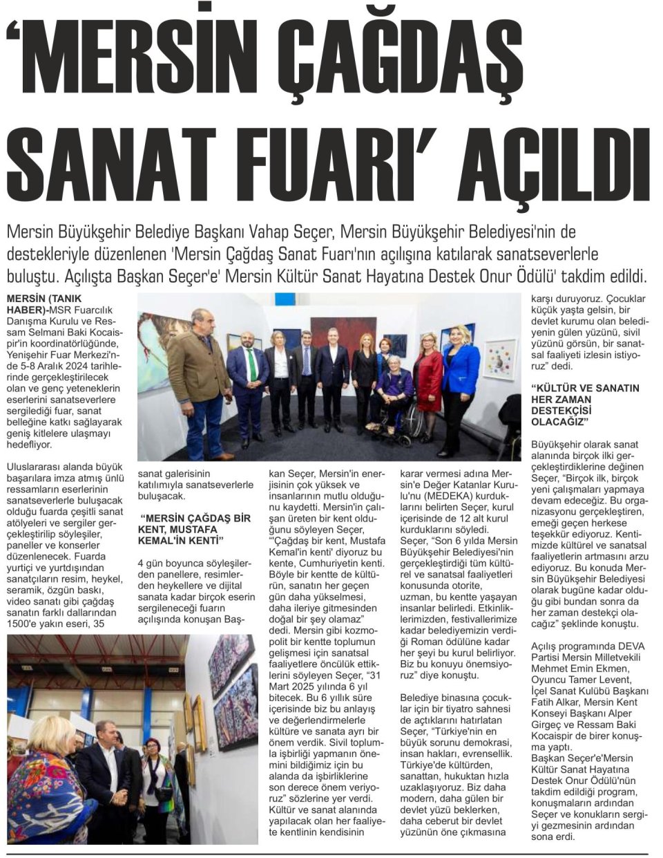 'MERSİN ÇAĞDAŞ SANAT FUARI' AÇILDI