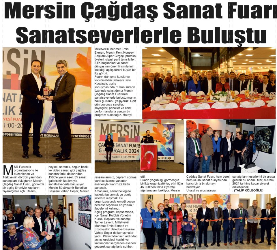 MERSİN ÇAĞDAŞ SANAT FUARI SANATSEVERLERLE BULUŞTU