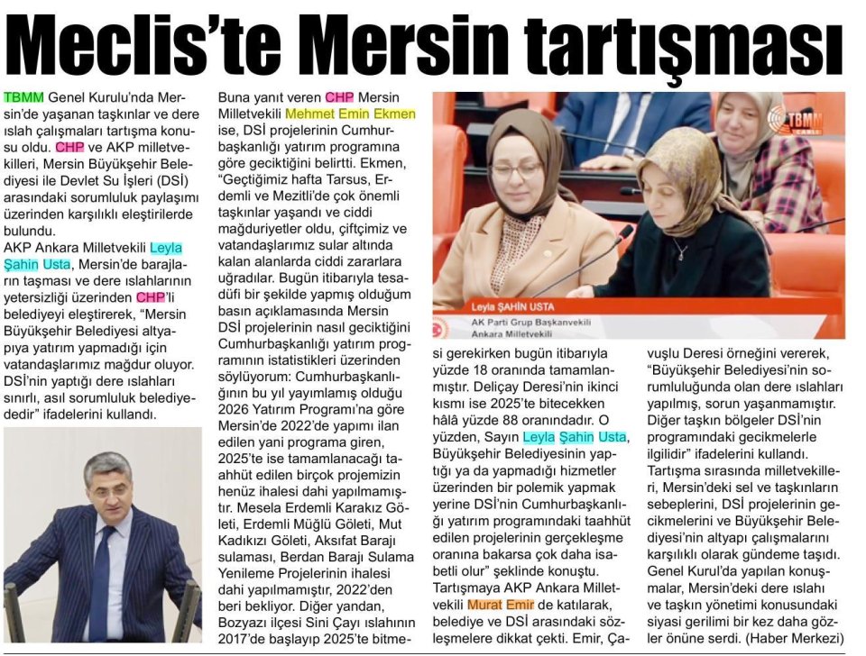 MERSİN'DEKİ SELİN SORUMLUSU KİM ?