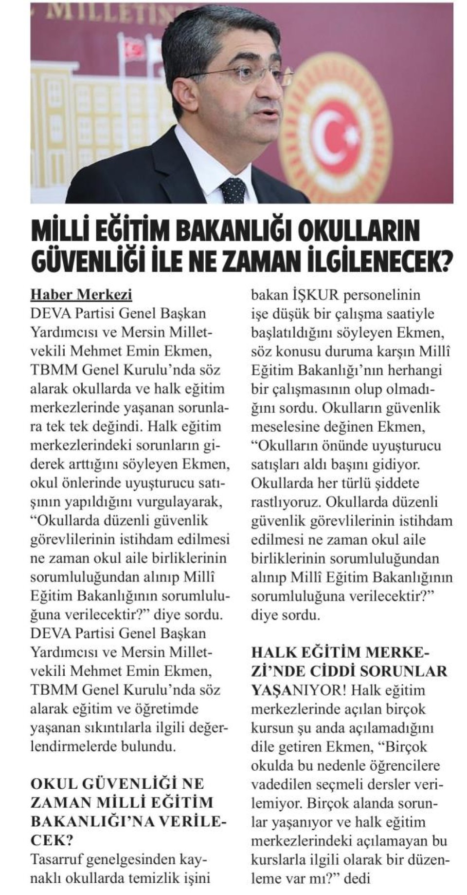 MİLLİ EĞİTİM BAKANLIĞI OKULLARIN GÜVENLİĞİ İLE NE ZAMAN İLGİLENECEK