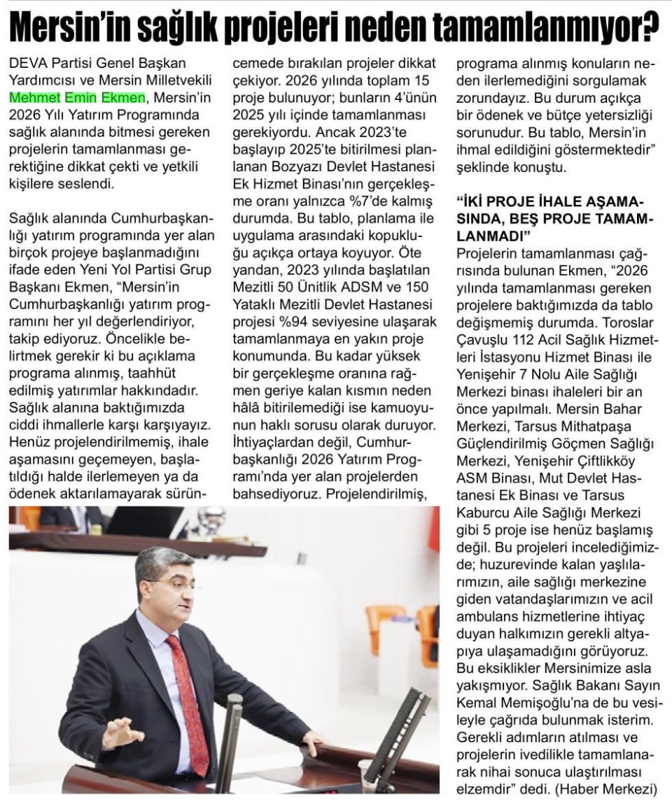 SAĞLIK PROJELERİ NEDEN TAMAMLANMIYOR?