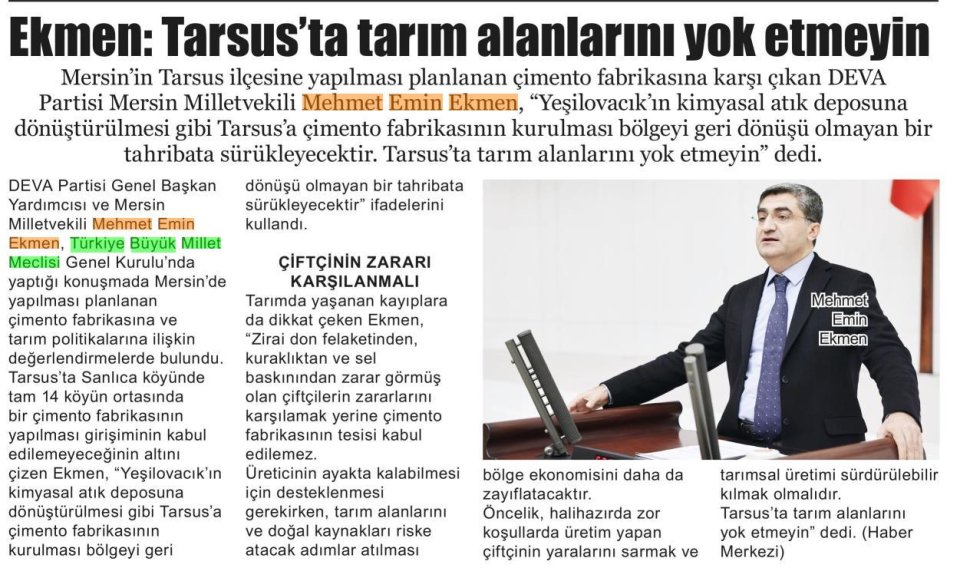 TARIM ALANLARINI YOK ETMEYİN