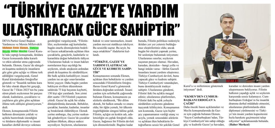TÜRKİYE GAZZE YE YARDIM ULAŞTIRACAK GÜCE SAHİPTİR