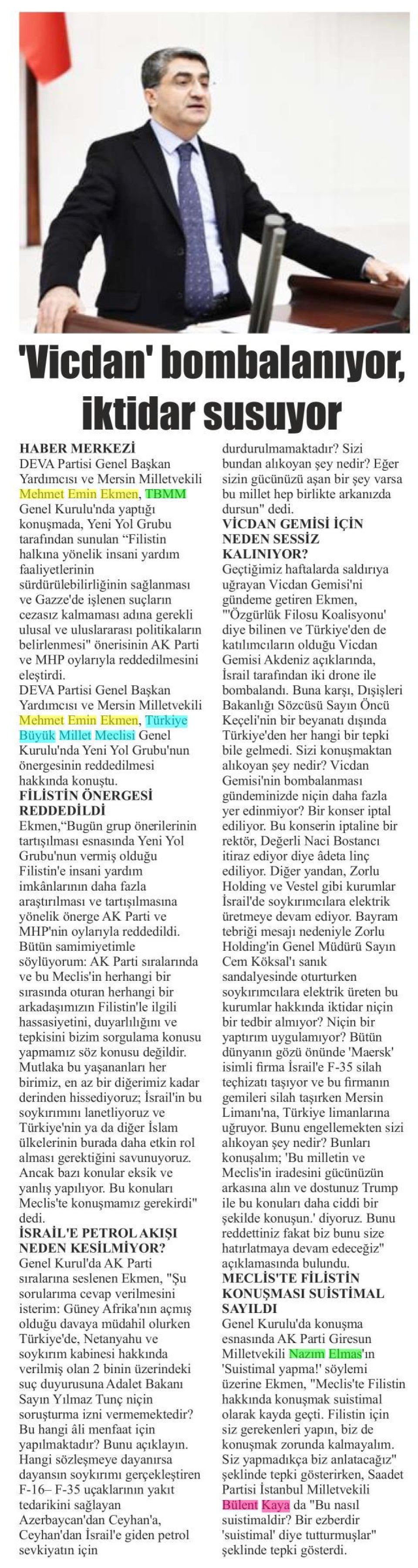 'VİCDAN' BOMBALANIYOR, İKTİDAR SUSUYOR'