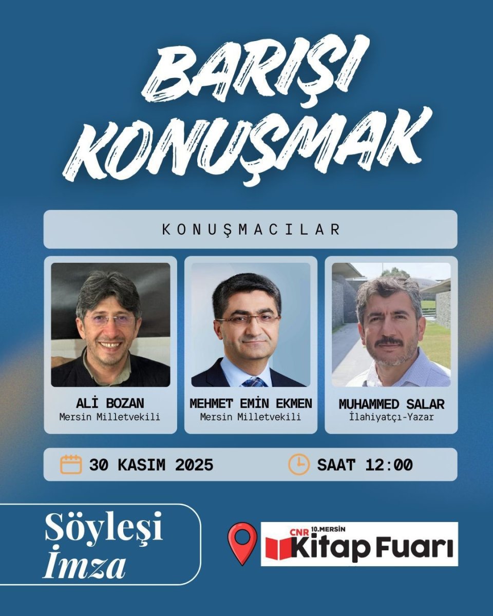 DEVA Partili Ekmen, 10'uncu Mersin Kitap Fuarı'nda konuşacak